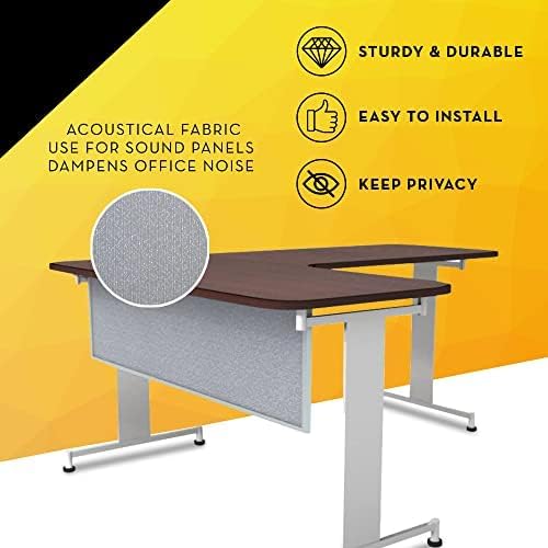 OBEX Acoustic Table Mounted Modesty Desk Privacy & Sound Absorbing Panel for Office Cubicles, 12" x 72", Overcast