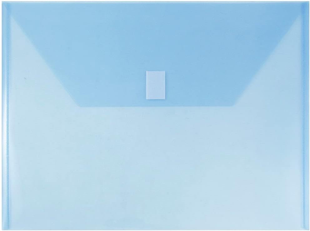 JAM PAPER Plastic Envelopes with Hook & Loop Closure - Letter Booklet - 9 3/4 x 13 - Assorted Colors - 6/Pack