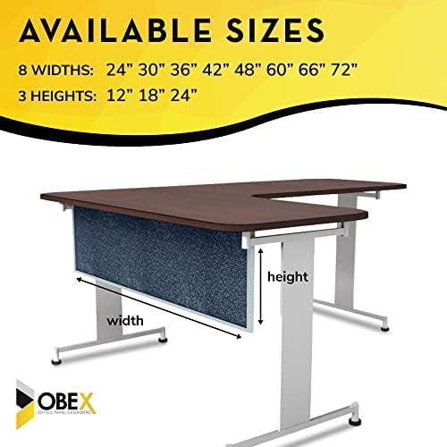 OBEX Acoustic Table Mounted Modesty Desk Privacy & Sound Absorbing Panel for Office Cubicles, 24" x 42", Graphite
