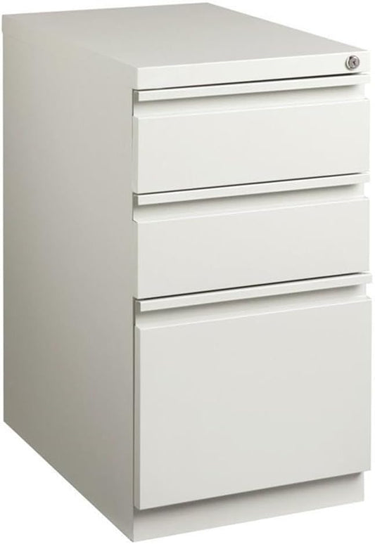 Scranton & Co 3-Drawer Modern Metal Mobile Pedestal File Cabinet in Light Gray