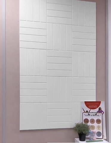 Large Cork Board Alternative - 12-Pack Felt Wall Tiles with Safe Removable Adhesive Tabs, Cork Wall Tiles Bulletin Board Home Office Essentials - Warm White