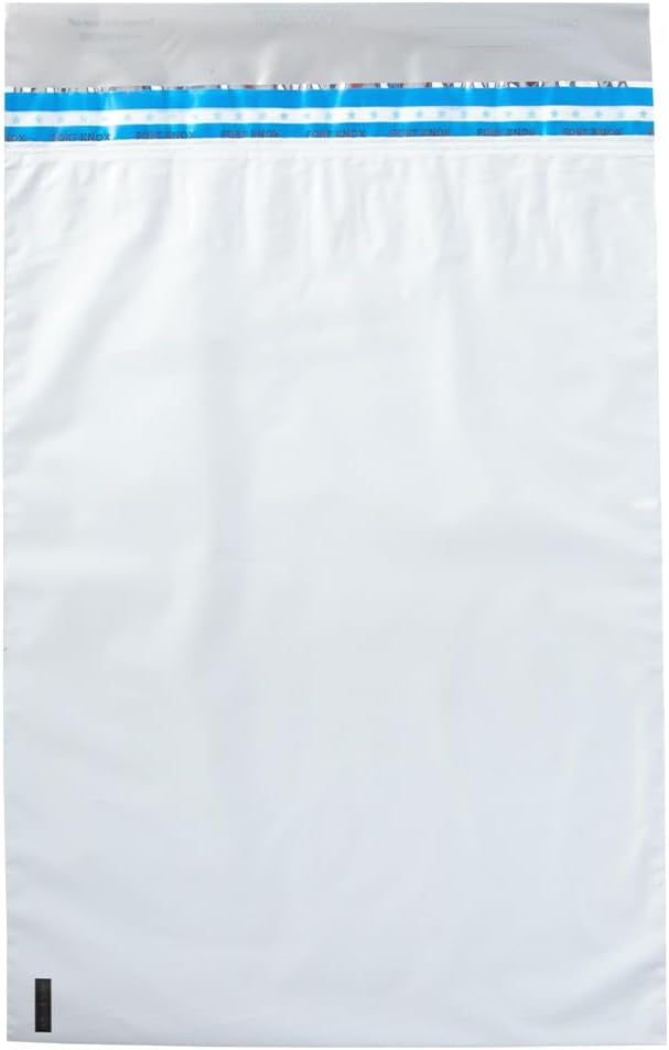 BankSupplies Ultima Blue White Deposit Bags | 9W x 12H | Pack of 500 | Discreet, Opaque, Secure | Tamper Evident Tape | Captive Flap Closure | Security Deposit Bag