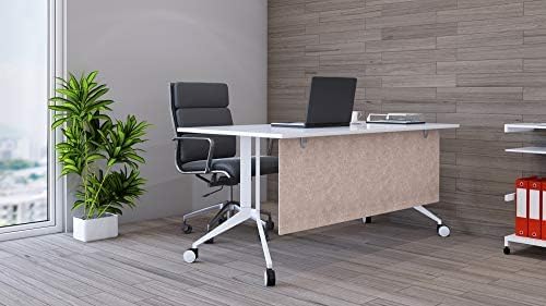 OBEX Modesty Desk PET Privacy Screen Acoustic Sound Absorbing Panel Ideal for Reception, Student Table or Office Cubicles Workstations, 18" x 66", Sand