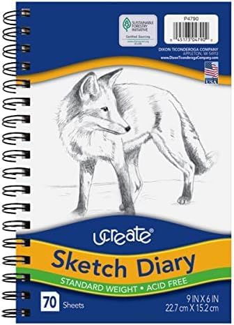 Pacon UCreate Sketch Diary, 9" x 6", 70 Sheets (Pack of 12)