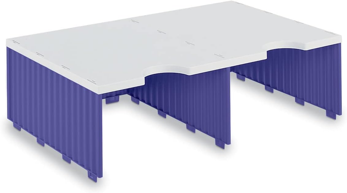 Ultimate Office TierDrop Jumbo 2-Compartment High-Wall (add-on Module) - Sorts Documents, Forms & Mail - Durable Construction Features Expandable, Modular, No-Tool Assembly Design (Gray w/Blue)