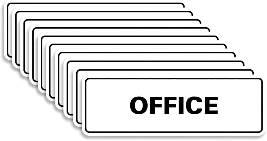 Signs ByLITA Standard Office Sign - Professional Business Signage - Easy to Install (White) - Large 10 Pack
