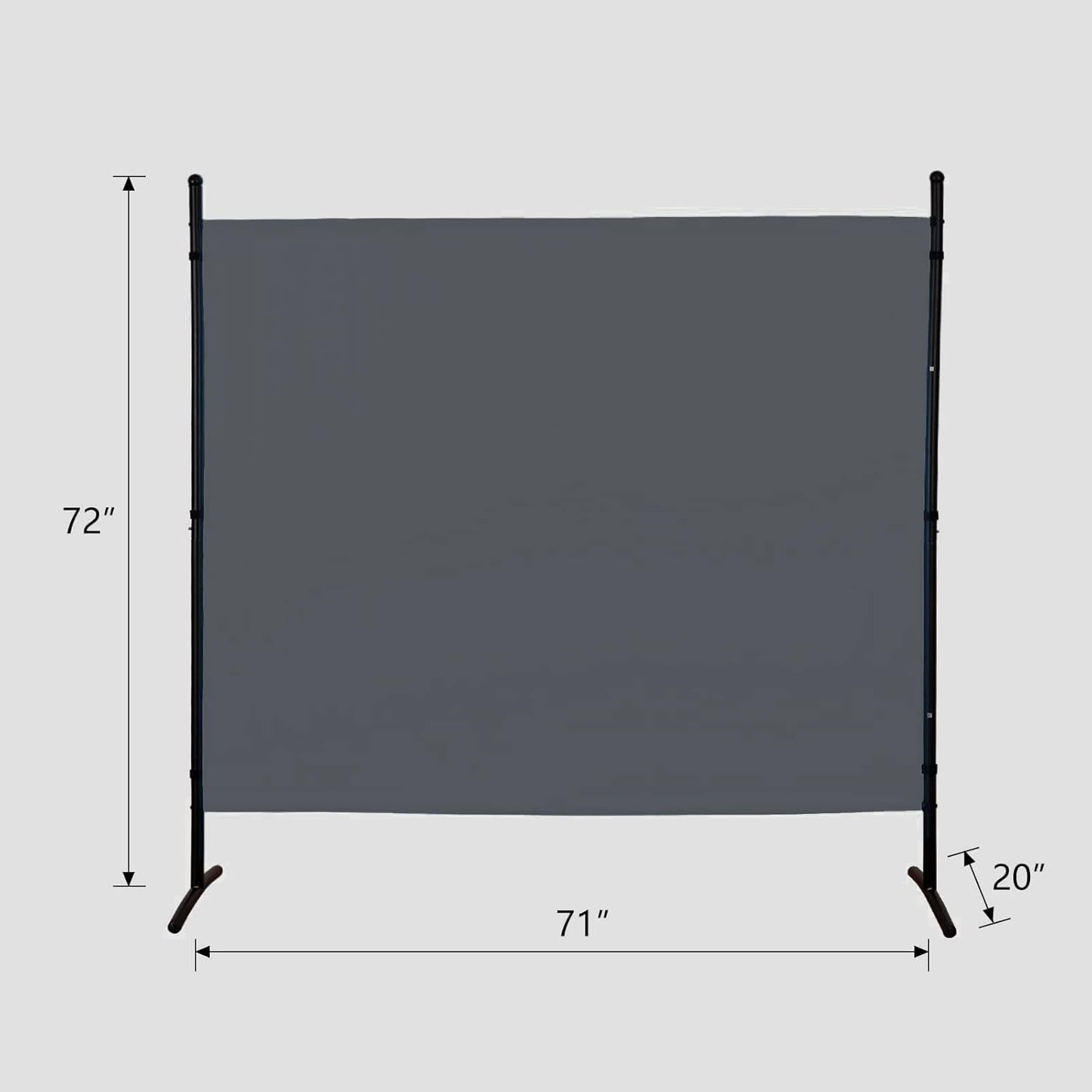Single Panel Room Divider, Folding Privacy Screen Room Dividers for Office Home Dorm Separation, Freestanding Room Divider Screen Fabric Panel, Grey