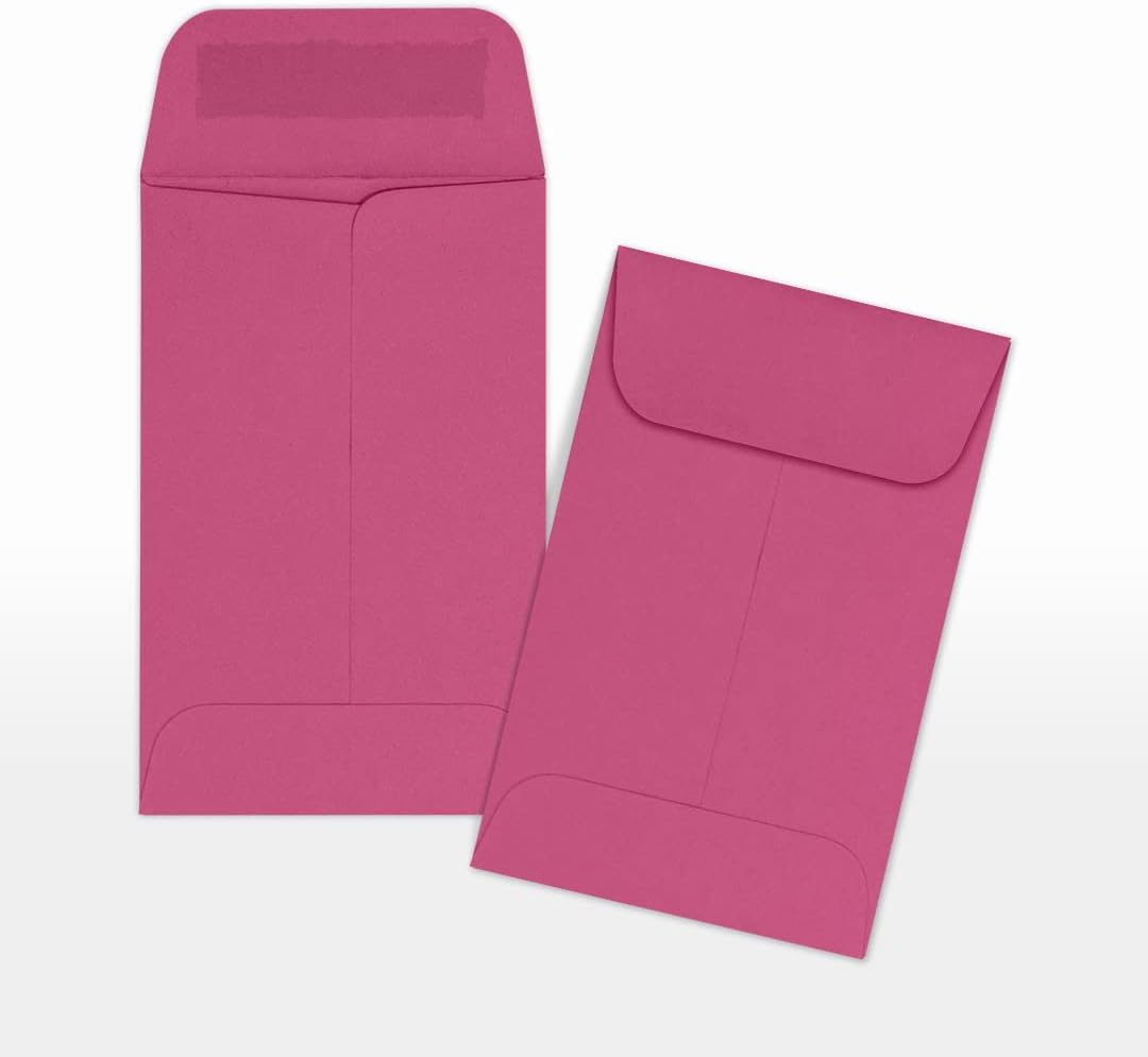 LUXPaper #1 Coin Envelopes | 2 1/4" x 3 1/2" | Magenta Pink | 80lb. Text | 1,000 Qty