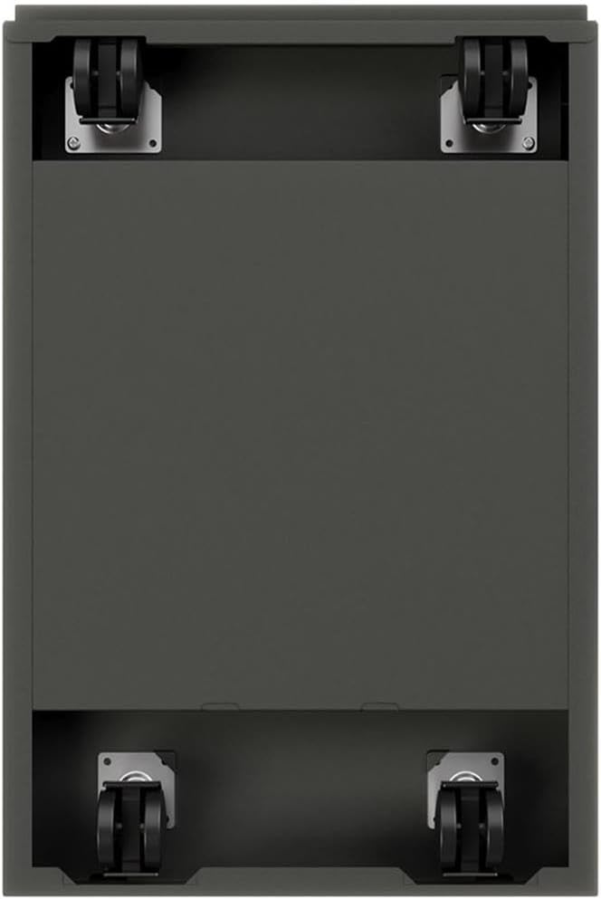 Pemberly Row 20" Metal Mobile Pedestal File Cabinet with 2 Drawers in Charcoal