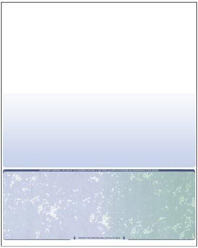 Business Voucher Check Stock - Computer Laser Checks - 1000 Sheets, Check on Bottom, Blue/Green Prismatic