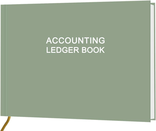 Accounting Ledger Book - Ledger Book for Small Businesses Bookkeeping & Personal Use, Expense Tracker Notebook for Tracking Money, Expenses, Deposits & Balance, 7" x 10", Green