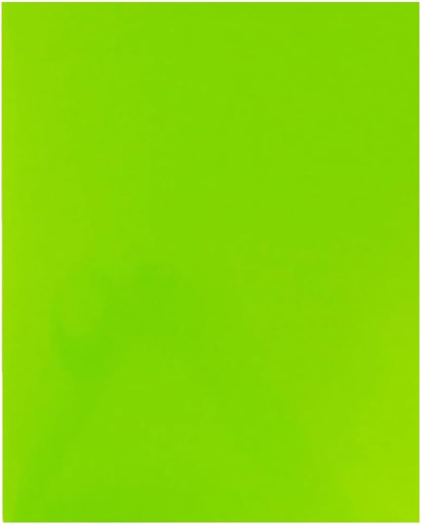 JAM PAPER Custom Printed Semi-Gloss Folders with Round Corner Pockets - Personalized Logo & Text - 12pt C1S - Lime Green - 250/Pack