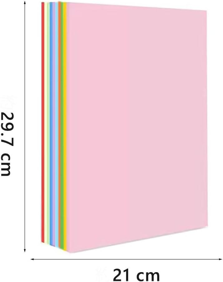 A4 Origami Paper Colorful 100 Sheets, 8.27×11.7 inch Double Sided Color Easy Fold Big Origami Paper A4 Colored Copy Papers Thin 70gsm for Beginners, DIY handwork Art Craft Projects (210 x 297 mm)