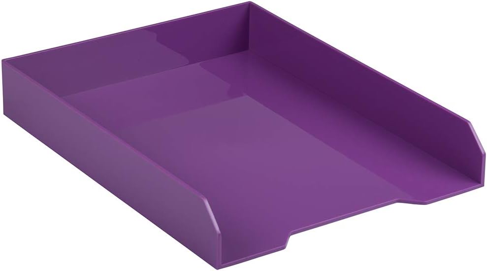 JAM PAPER Stackable Paper Trays - Purple - Desktop Document, Letter, & File Organizer Tray - Sold Individually