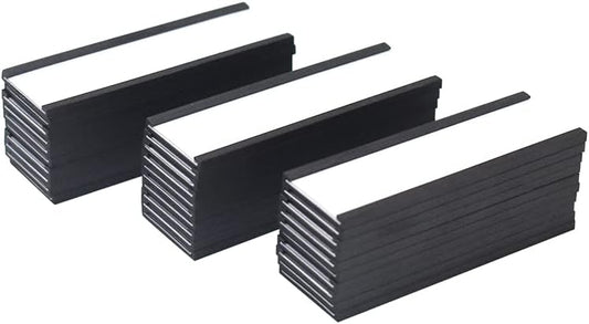 C Channel Magentic Label Holders 1x3 Inches with Paper Inserts and Clear Plastic Protectors, Pack of 30, Magnetic Data Card Holders File Cabinet Labels