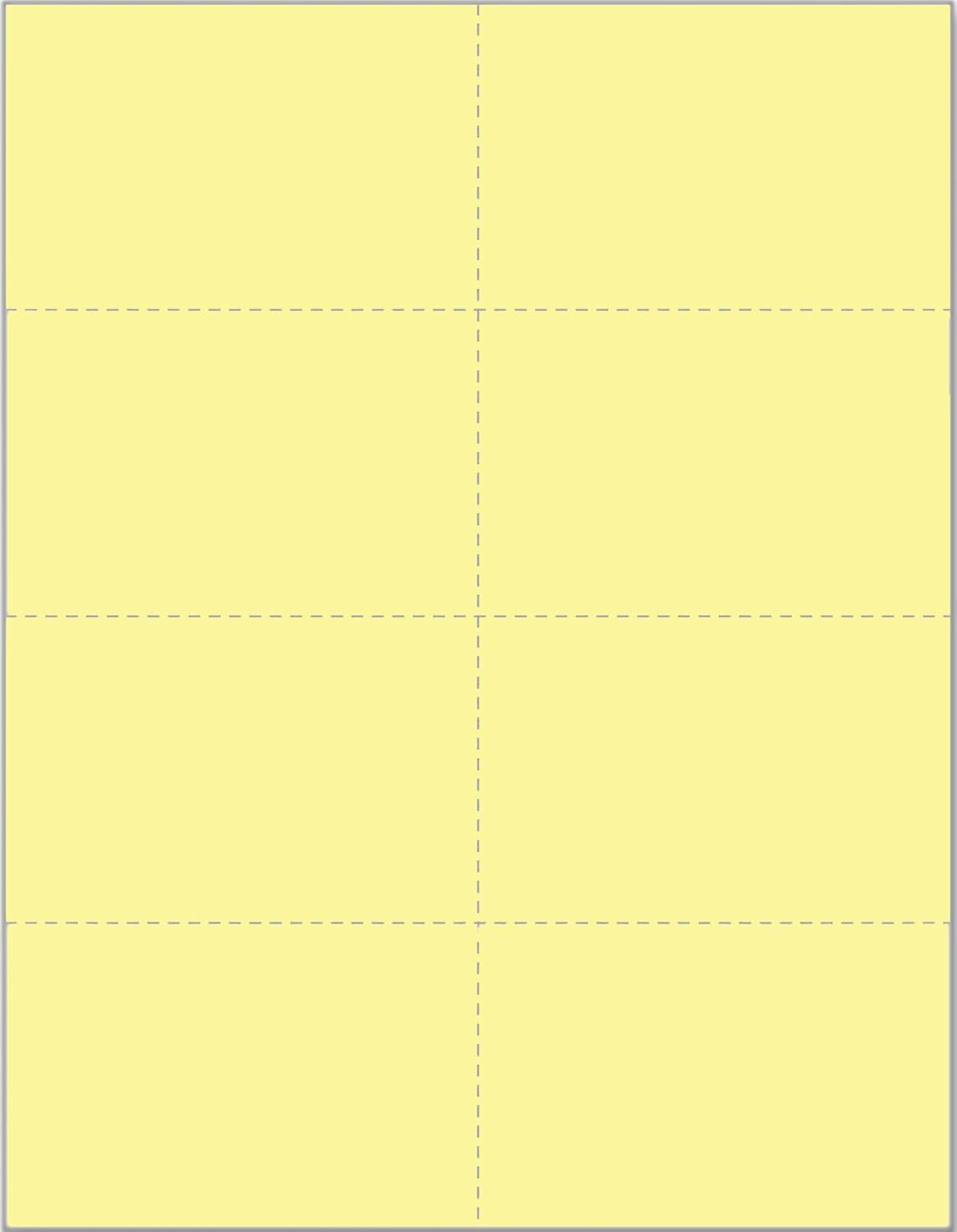 Limited Papers (TM) 8.5x11 Perforated Paper, 20/50 Pound, 75 GSM, Variety of Perforation Sizes and Colors, for Forms, Tickets, Postcards, Business Cards. (Canary, 8 up)