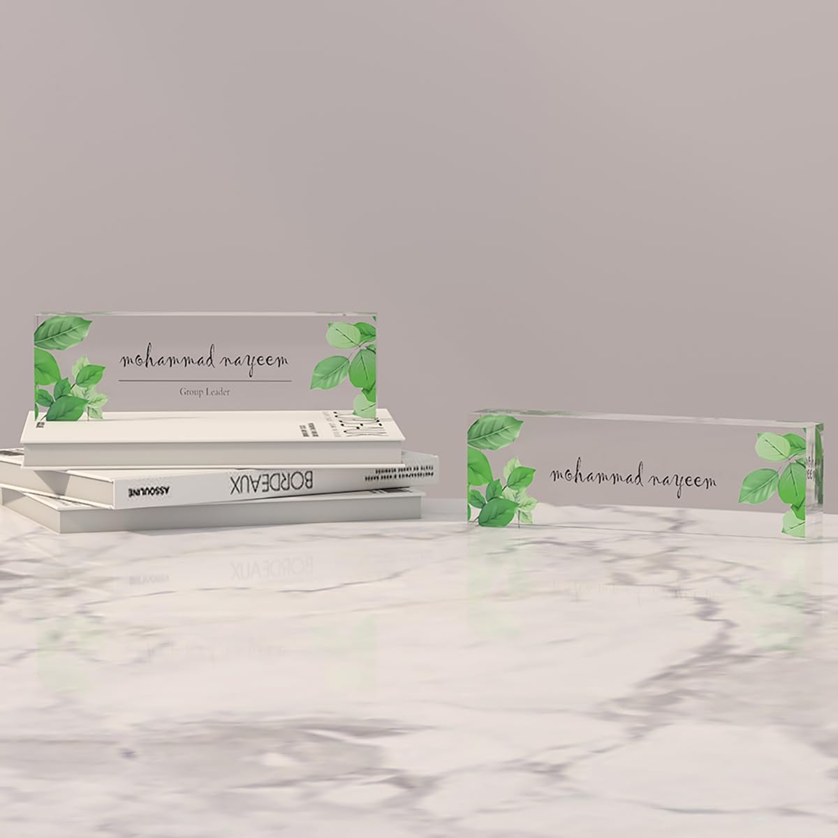 Personalized Custom Name Plates on Acrylic Glass, Office Desk Decor, Personalized Office Gift