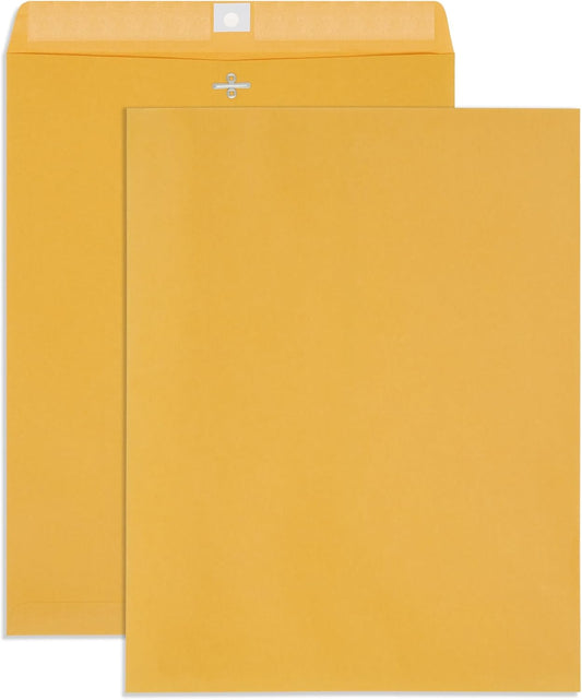 Blue Summit Clasp Envelopes, 10 x 15-Inch, Thick 28lb Kraft Paper, Clasp with Gummed Seal, 100 Envelopes