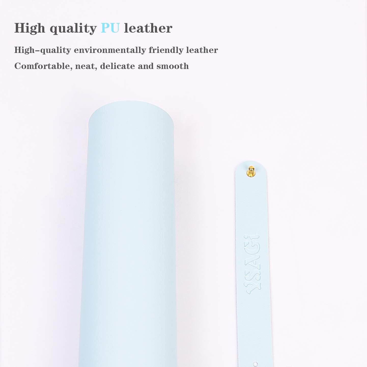 YSAGi Non-Slip Leather Desk Pad L Size, Waterproof Laptop Computer Desk Keyboard Mat, Table Protector Blotter Mat, Large Mouse Pad for Office/Work/Home/Decor(Sky Blue, 35.4" x 17")