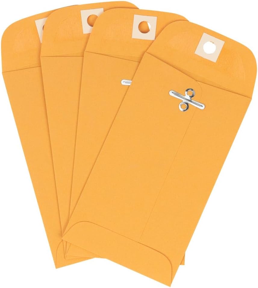 LUXPaper #5 1/2 Coin Envelopes | Clasp | 3 1/8" x 5 1/2" | Golden Kraft | 32lb. Text | 500 Qty