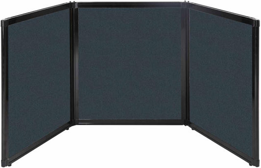 Versare Folding Tabletop Display | 3-Panel Partition | Lightweight Portable Workspace Divider | Blue Spruce 99" x 36"