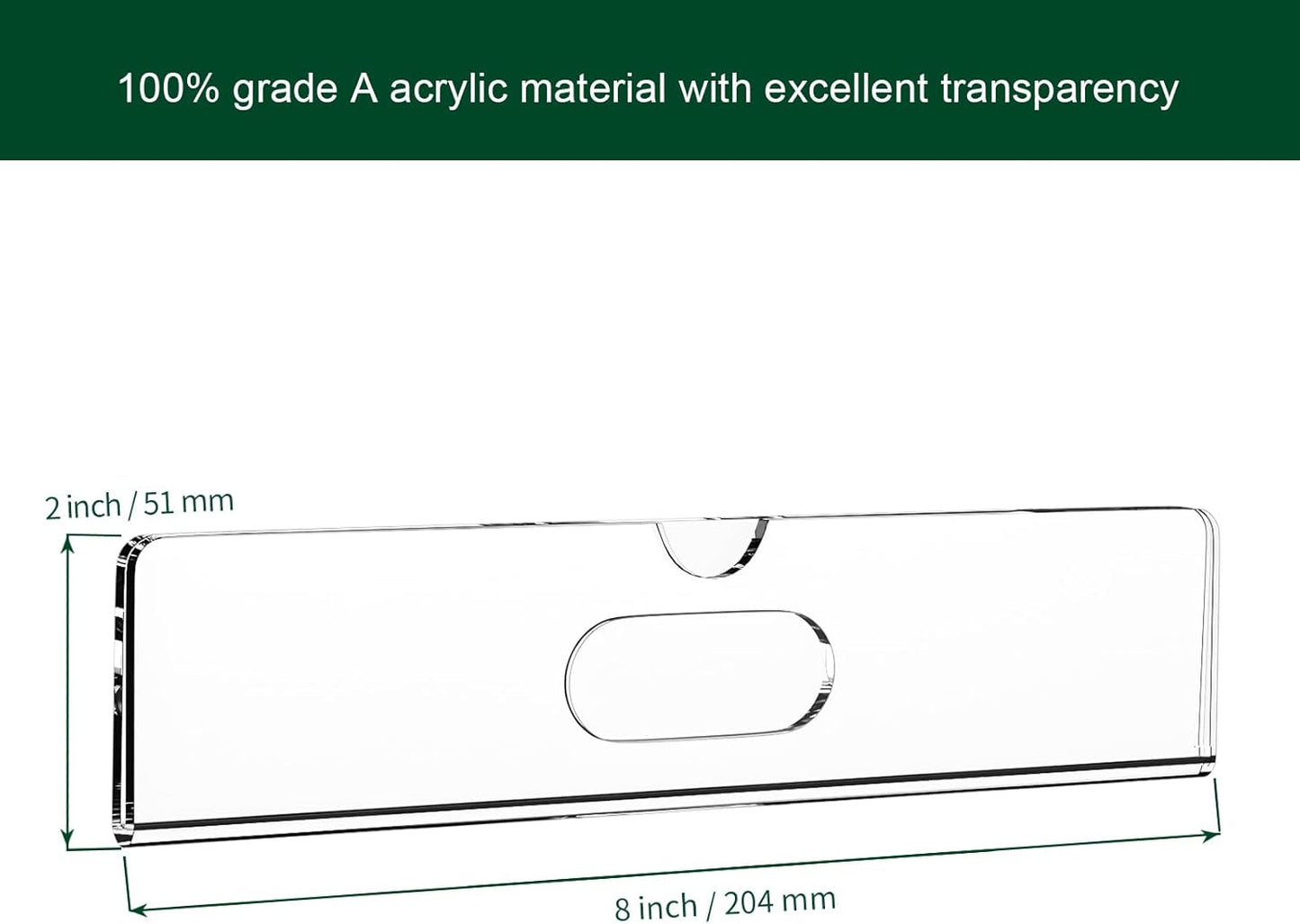 Nameplate for Doors with Adhesive Tapes - 5 Pack 2x8 Inch Clear Acrylic Office Door Name Plate Classroom Wall Name Plate Holder Horizontal Nameplate Holder Plastic Sign Frame