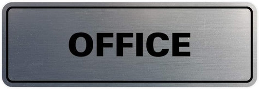 Signs ByLITA Standard Office Sign - Professional Business Signage - Easy to Install (Brushed Silver) - Small 1 Pack