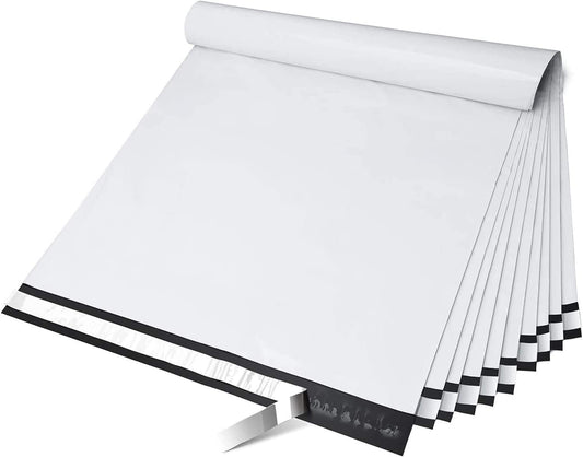 Fuxury Large Poly Mailers 24x24 Inch 100 Pcs, Waterproof Shipping Bags for Clothing, Strong Adhesive Shipping Envelopes for Small Business Suppliers, Self Seal Mailers Poly Bags Mailing Bags White