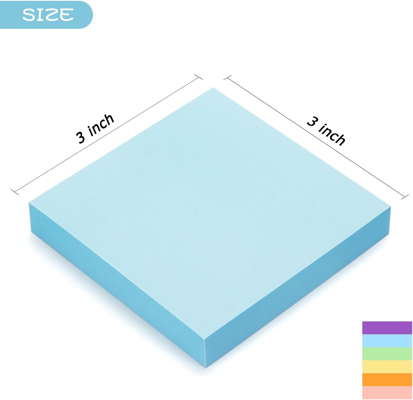 Early Buy Pop Up 3x3 Sticky Notes Self-Stick Notes 6 Pads, 6 Pastel Color, 100 Sheets/Pad