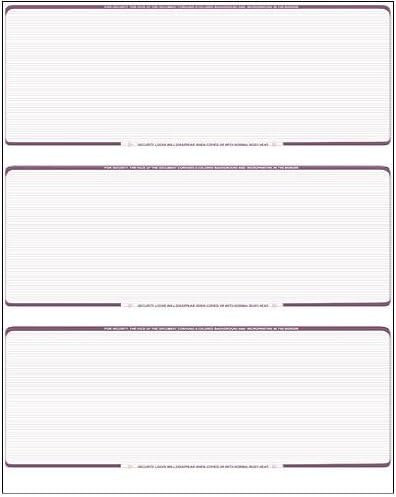 300 Computer Checks | 3 Blank Checks Per Page | 100 Sheets/300 Checks (Burgundy Pinstripe) Blank Check Stock for Personal and Business Use - Computer Laser Check | Payroll Checks