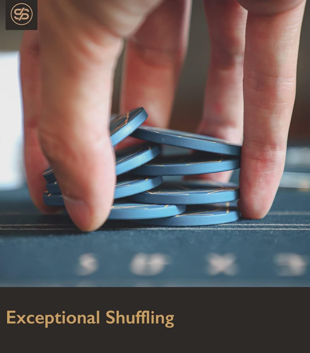 SLOWPLAY Nash Ceramic Poker Chips in Bulk, Casino Grade Ceramic 10-Gram Poker Chip for Texas Hold'em, 39mm Professional Chips Pack of 50 with Denomination of 5