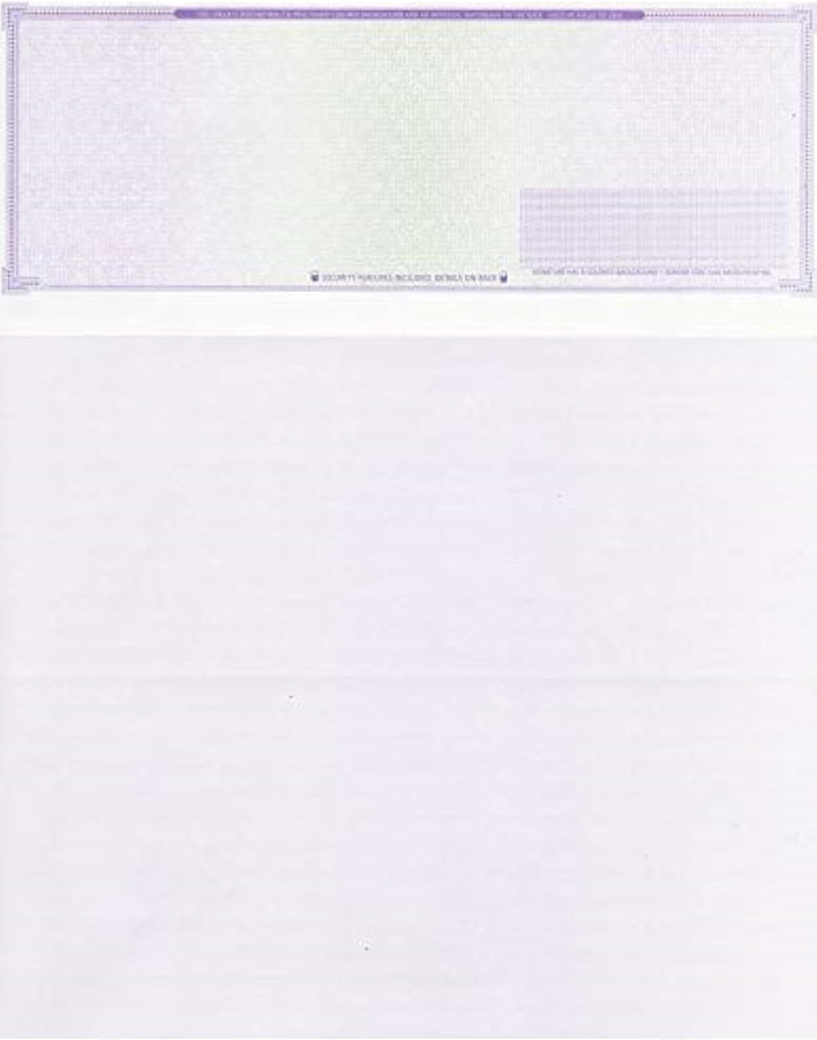 Compuchecks - 50 High Security Blank Check Stock Paper - Checks on Top - Print Easy And Secure From Your Computer, Our Business Check Paper Weight # 70 (Purple Mazed)