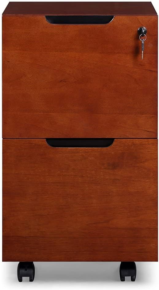 ZURI Hayes Modern 2 Drawer Mobile Legal and Letter Filling Pedestal - Light