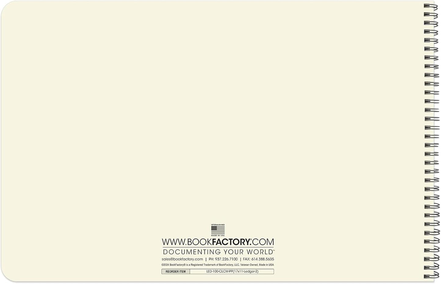 BookFactory Accounting Ledger Notebook/Large 2 Column Accounting Ledger Columnar (Two Columns) Log Book - 17'' x 11'', 100 Pages, Wire-O Landscape Format (LED-100-CLCW-PP(17x11-Ledger-2)-AX)