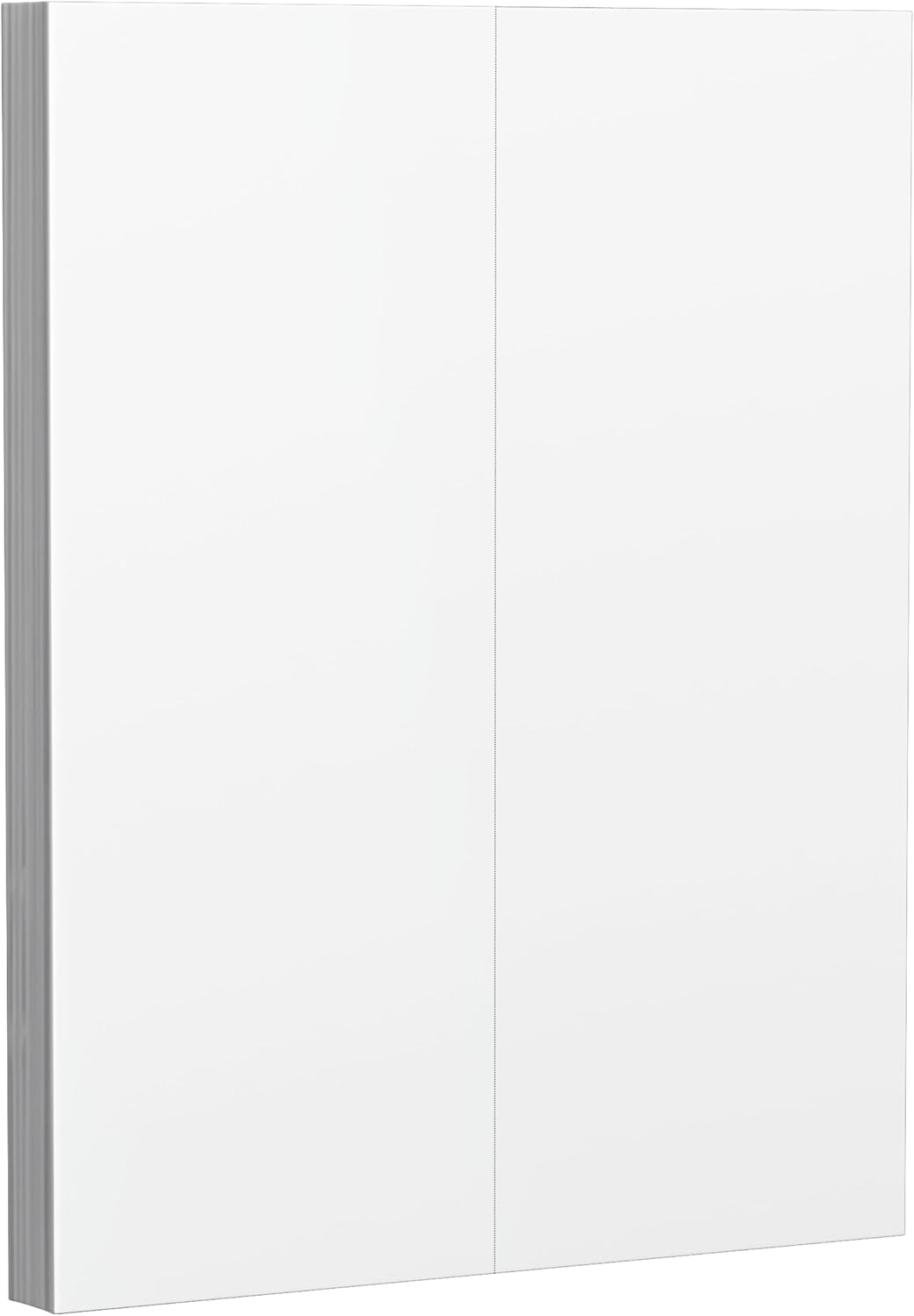 100-Sheet Pack Of 110lb White Cardstock Thick Perforated Paper, 8.5x11 With 2 Per Page - 4.25x11 - Blank Heavy Weight Cover Card Stock - 100 Sheets With 200 Cards (2up - 4.25x11)