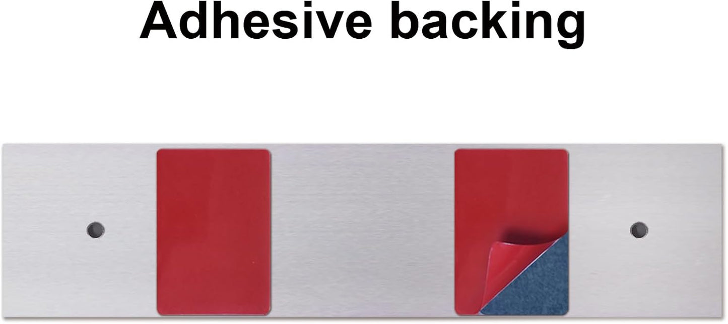 5 Pack Aluminum Wall or Door Name Plate Holder, Wall Mount Office Door Sign Holder with Double Sided Tape, for Business Department, Meeting Room, Room Number (Silver, 2" x 10")