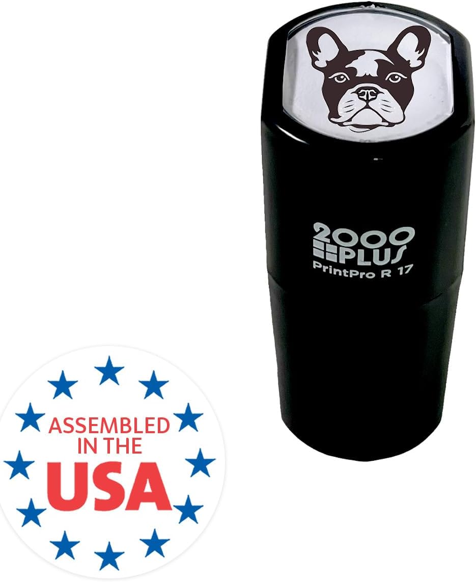 French Bulldog Stamp / 2000 Plus Self Inking Dog Stamper / 9/16" Small Black Puppy Imprint/Classroom Reward Teacher Stamp/Pet Animal Shelter Office Supplies