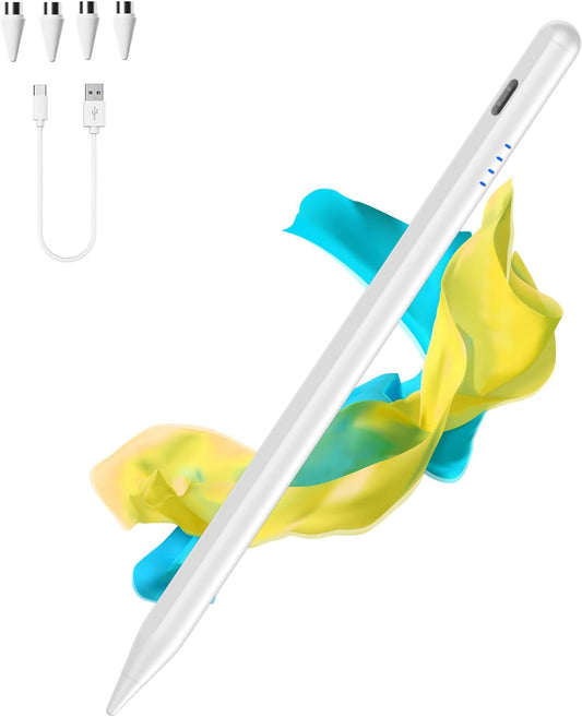 Android Stylus Pens for Touch Screens High Precision and Sensitivity Magnetic Type-C Tablet Stylus Compatible with Samsung/Huawei/Lenovo/Mi/Vivo and Other Android Smartphone and Tablet Device - White
