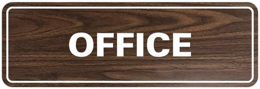 Signs ByLITA Standard Office Sign - Professional Business Signage - Easy to Install (Walnut) - Medium 1 Pack