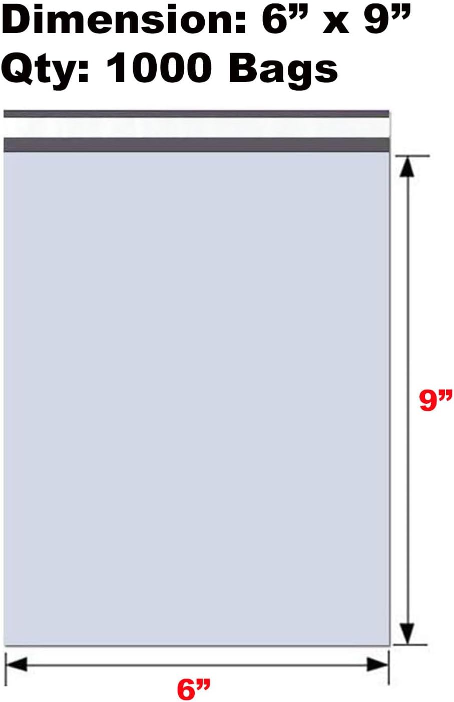 iMBAPrice 6x9 Inches White Poly Mailers, 1000-Pack Small #1 White Color Poly Mailing Shipping Envelopes Bags, Self Seal Adhesive Waterproof and Tear Proof (Total 1000 Bags) in Bulk