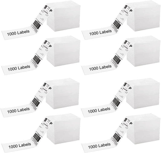 4x6 Thermal Labels, 8000 Shipping Labels with Perforated Line, Commercial Grade Thermal Shipping Label Paper