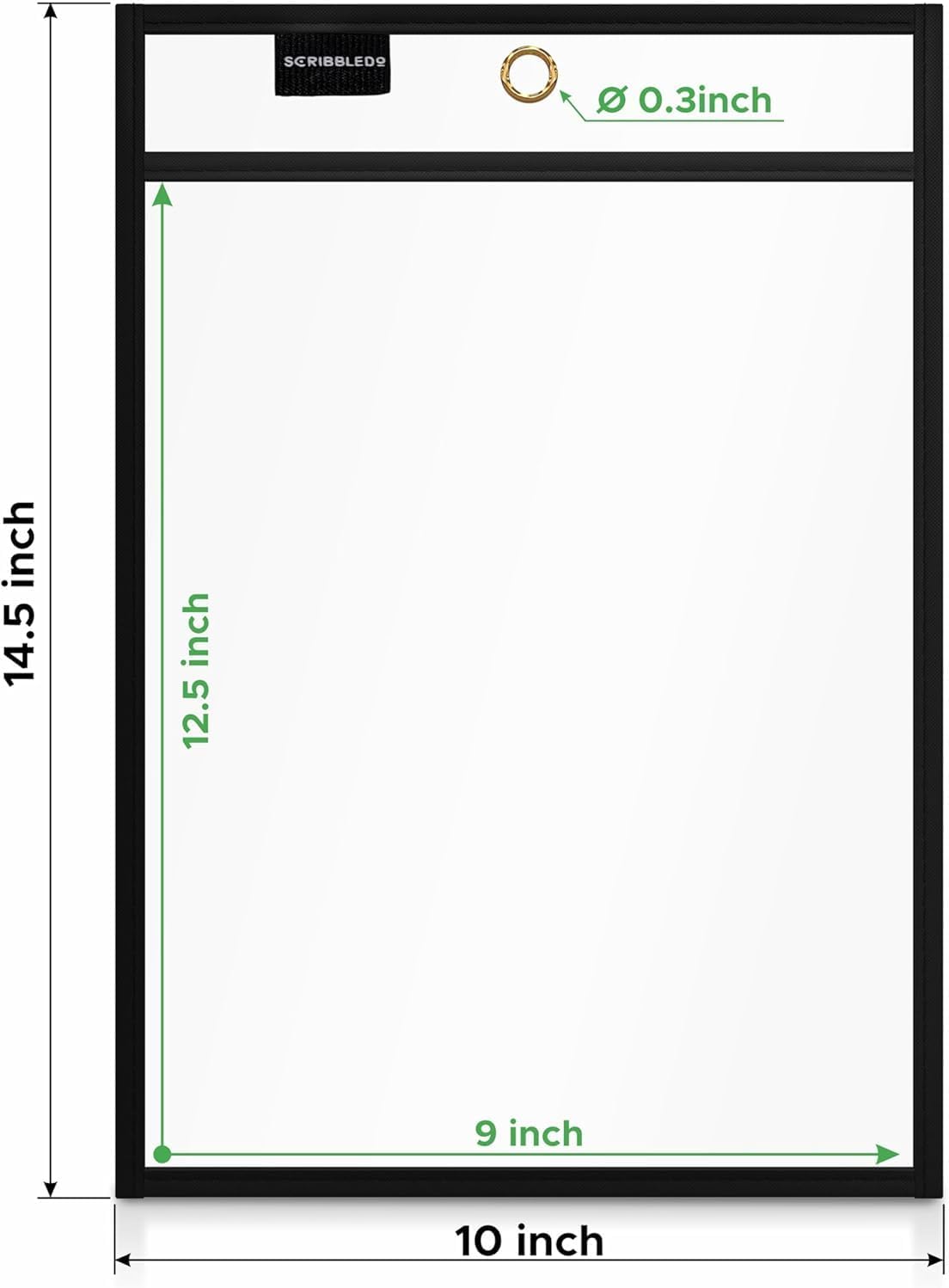 SCRIBBLEDO Job Ticket Holders 9x12 50 Pack Black Dry Erase Plastic Sleeves Heavy Duty Clear Sheet Protectors Waterproof and Tear-Resistant Pockets Ideal for Shop Tickets Work Orders and Classroom Use