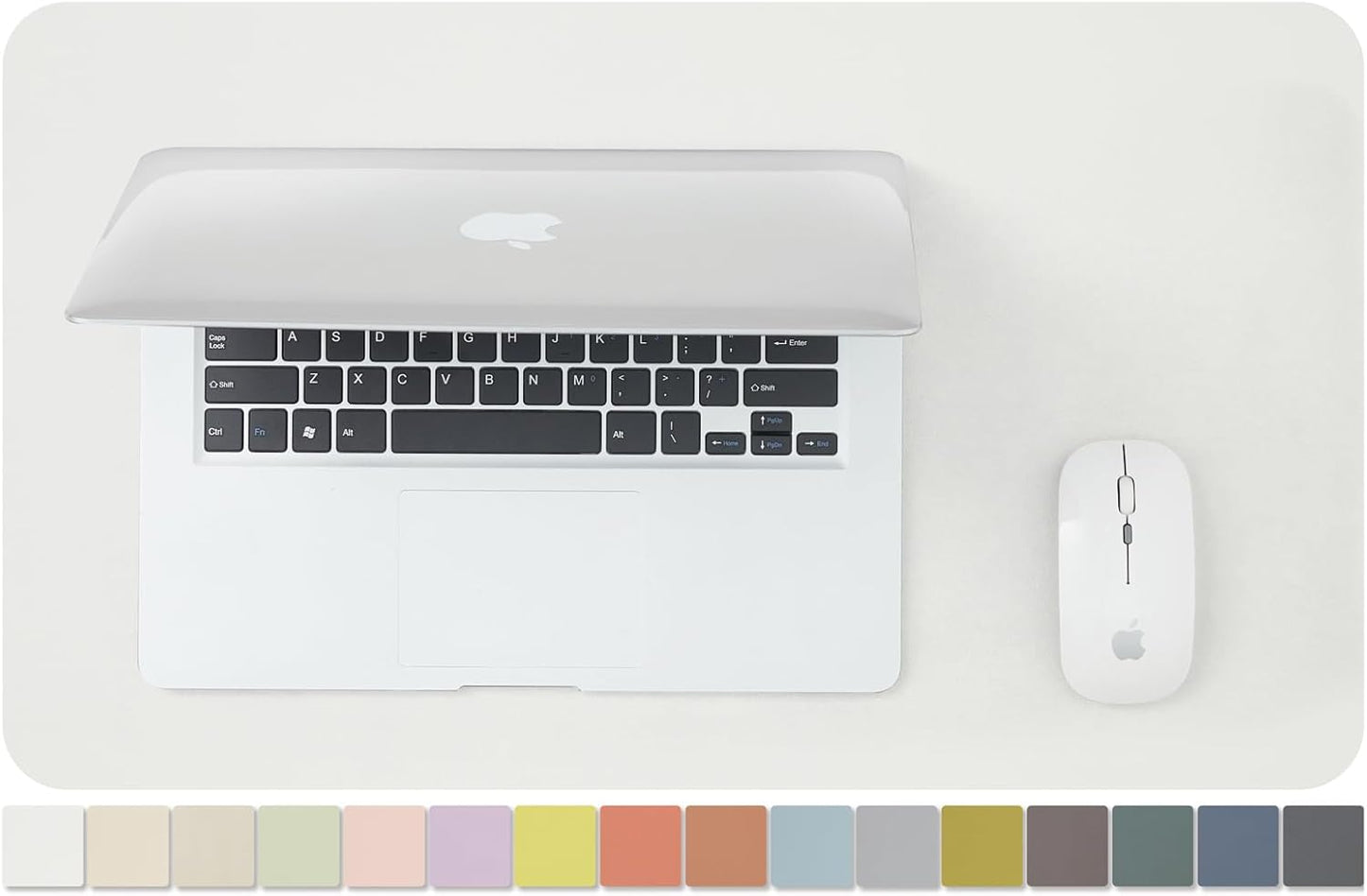 Leather Desk Mat - Small Non-Slip PU Desk Pad for Office and Home - Desk Organization and Accessories - Ideal for Large Mouse Pad and Small Desk Mats on Top of Desks (White,23.6"x 13.8")