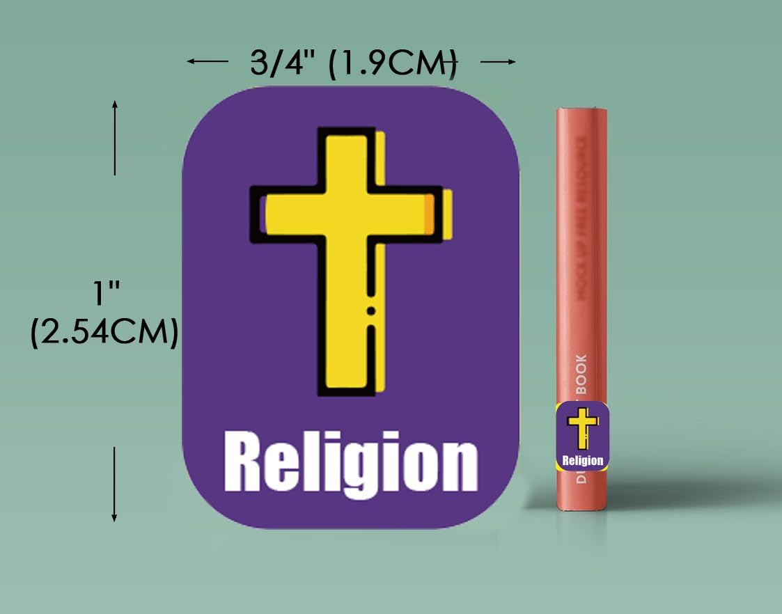 Genre Book Spine Labels for Classroom Library | 450PCS Stickers for Classroom Book Organization (Romance Religion Fiction Military Classics)