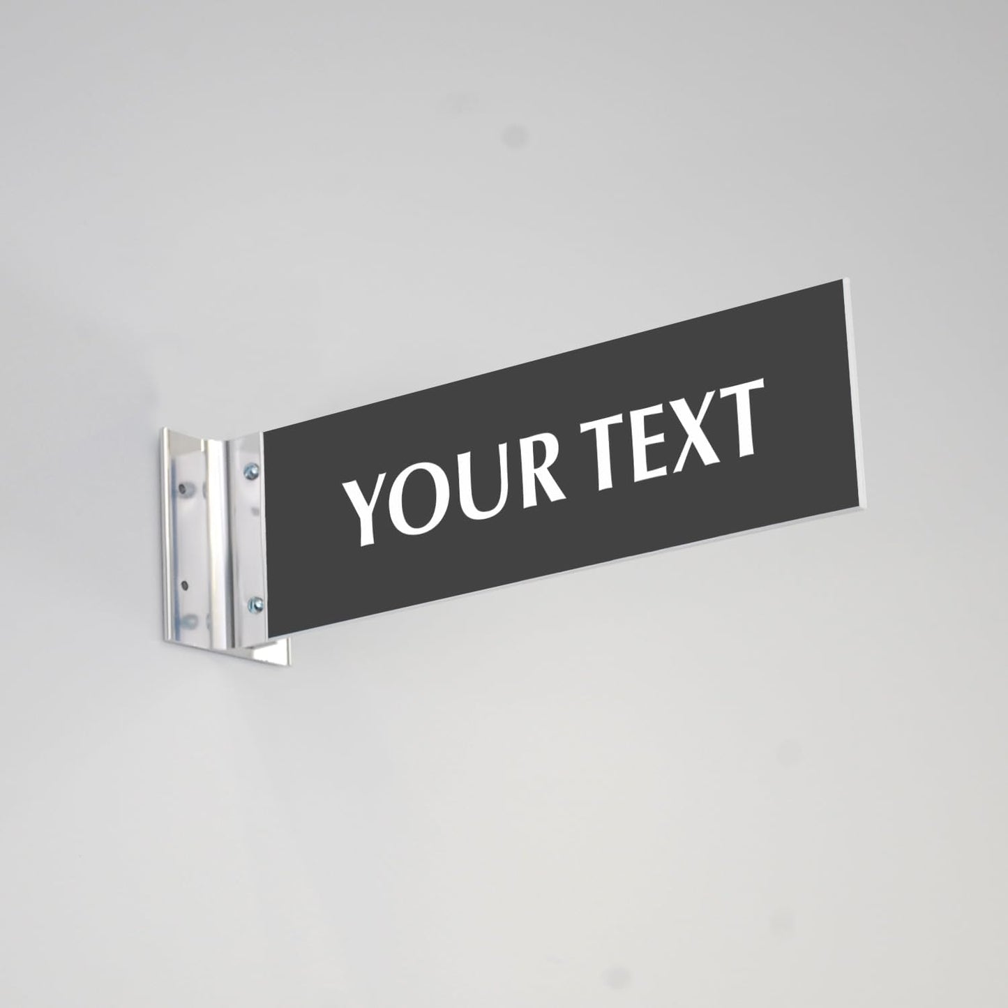 SmartSign Custom Projecting Hallway Sign with Bracket - 3"x10" Double-Sided Corridor Wall Mount, Laser Engraved Acrylic Sign for Office Door, 16 Color Options with 3" Silver Brackets, Made in USA