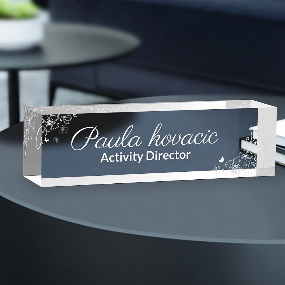 Name Tag,Name Badge,Desk Name Plate Personalized,Printed in USA,Office Decor,Ships Next Day, Sakura