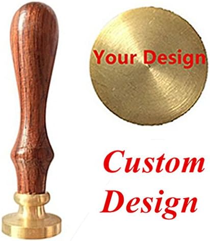 Custom Logo Picture Letters Monogram Sealing Wood Handle Wax Seal Stamp Melting Spoon Colorful Wax Sticks Wood Gift Box Set Kit