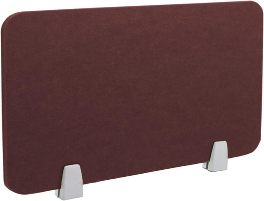 Icegrey Acoustic Desk Divider Privacy Panel Removable Sound Absorbing Desk Partition Board with 2 Clips for Student Call Centers Offices Braries Classrooms Library, Red Brown, 19.5x15.6