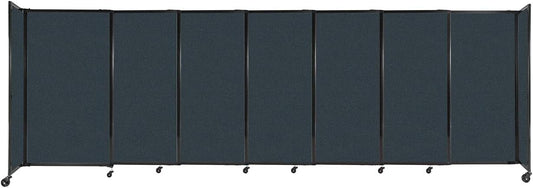 Versare Straightwall Sliding Portable Wall Partition | Freestanding Office Dividers | Locking Wheels | Temporary Room Separator | 15'6" Wide x 5' Tall Blue Spruce Fabric Panels