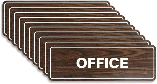 Signs ByLITA Standard Office Sign - Professional Business Signage - Easy to Install (Walnut) - Medium 10 Pack